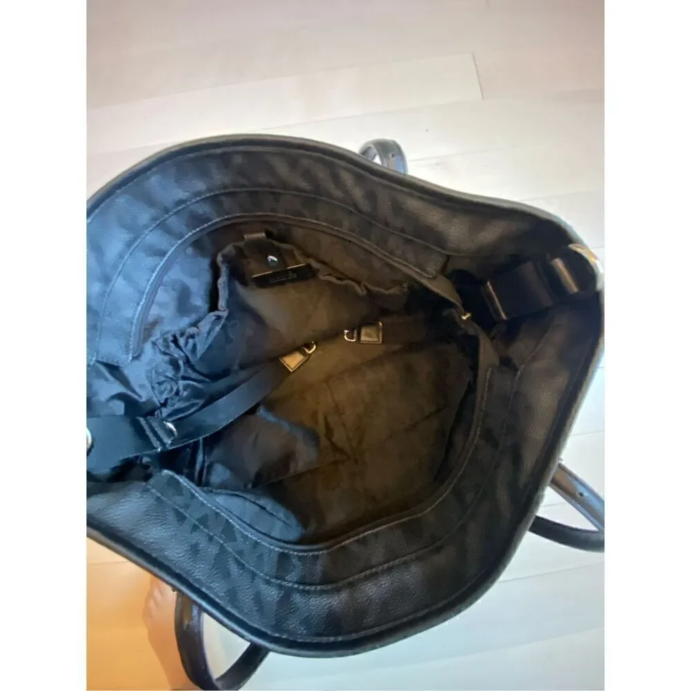 Michael Kors Black Signature Print Diaper Bag/Large Tote